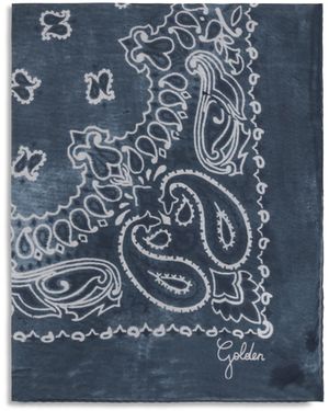 Golden Goose Golden Paisley Printed Silk Scarf - Blue