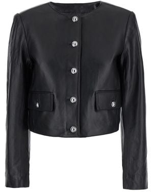 MICHAEL Michael Kors Cropped Jacket With Shoulder Pads - Black