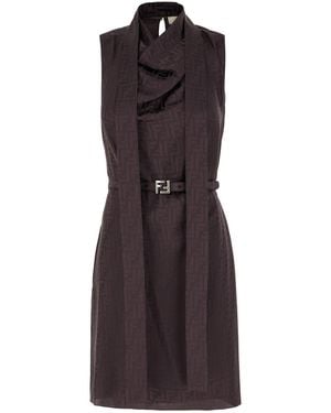 Fendi Aubergine Silk Dress - Purple