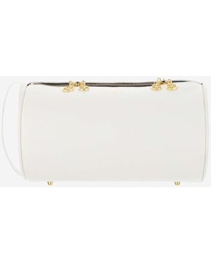 Patou Eco Leather Barrel Bag Polyurethane Shoulder - White