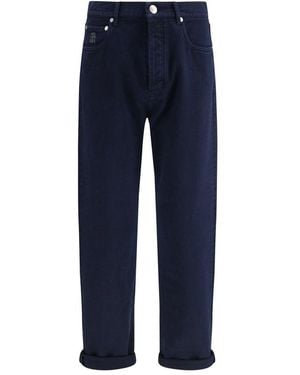 Brunello Cucinelli Blue Cotton Straight