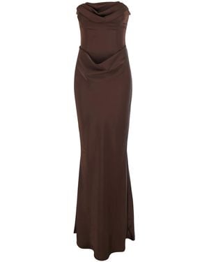 ROTATE BIRGER CHRISTENSEN Long Sleeveless Dress Polyester - Brown