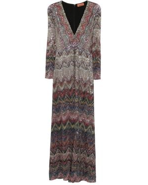 Missoni Midi Dress With Zigzag Pattern - Grey