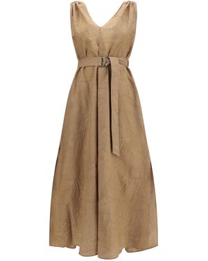 Brunello Cucinelli Midi Dress - Natural