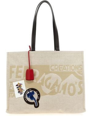 Ferragamo 'Tote Bag L' Shopping Bag - Multicolor