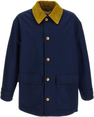 Marni Cotton Gabardine Parka - Blue