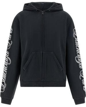 Balenciaga 'Cursive' Hoodie - Blue