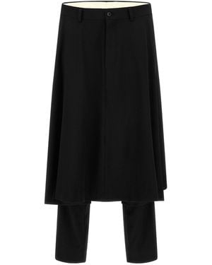 Comme des Garçons Hybrid Wool Skirt Panel Trousers - Black