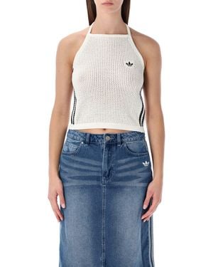 adidas Originals Halter Crochet Top - Blue