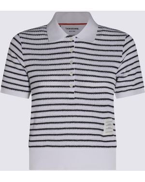 Thom Browne And Cotton Polo Shirt - Blue