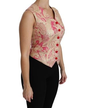 Dolce & Gabbana Dolce & Gabbana Brocade Jacquard Vest - Orange