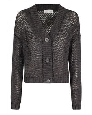 Roberto Collina Cardigan Ml Cotone Poliammide Maglia - Black