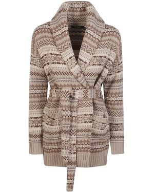 Ralph Lauren Cardigan With Belt - Multicolor