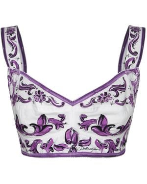 Dolce & Gabbana Maiolica Bra Top - Purple