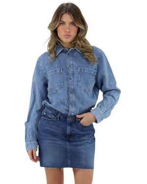 7 For All Mankind Mini Skirt Dress Ipanema - Blue