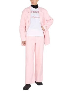 Raf Simons Logo Print T-Shirt Cotton T-Shirts - Pink
