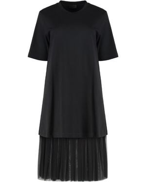 Moncler Cotton And Tulle Dress - Black