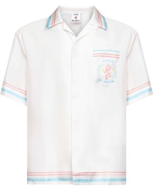 CASABLANCA Silk Twill Dance Joy Shirt - White