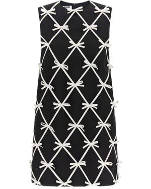 Moschino Bow-Embellished Virgin Wool Dress - Black