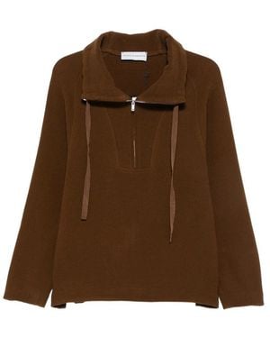 Studio Nicholson Quarter-Zip Drawstring Sweatshirt - Brown
