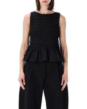 Ganni Organic Cotton Mini Top For - Black