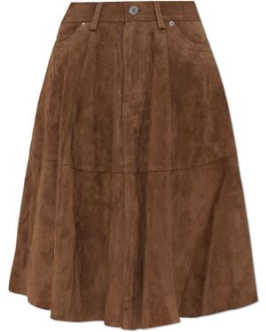 Ami Paris Suede Skirt - Brown