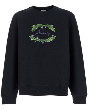 Burberry logo embroidered sweatshirt best sale