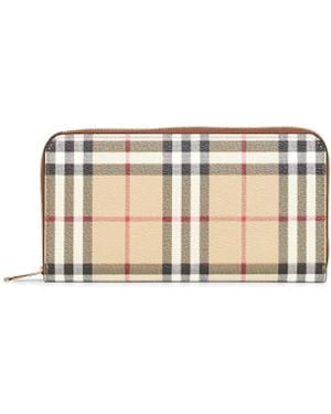 Burberry Archive And Brier Check Zip-Around Wallet - Metallic