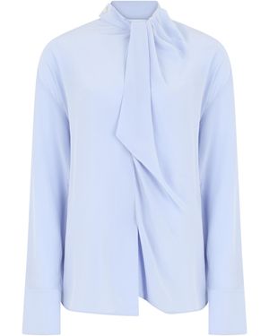 Victoria Beckham Silk Blouse Blouses - Blue