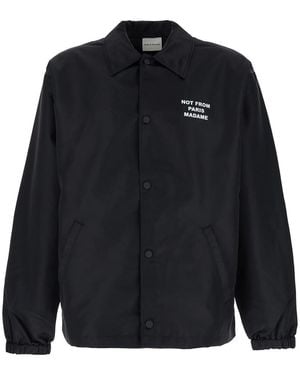 Drole de Monsieur Technical Fabric Logo Jacket For Nylon Outerwear - Blue