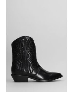 Julie Dee Texan Ankle Boots - Black