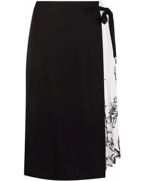 Ferragamo Pleated Silk Skirt - Black
