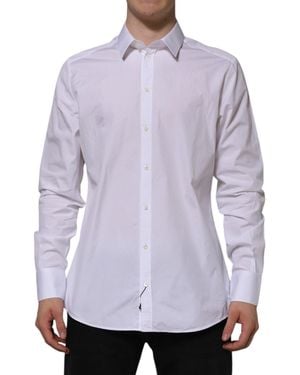 Dolce & Gabbana Cotton Long Sleeves Formal Shirt - Purple
