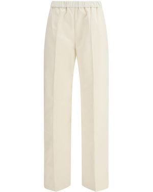 Fabiana Filippi Cotton Gabardine Trousers Cotton; Elastane - Natural