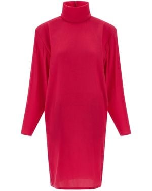 Saint Laurent Structured-Shoulder Stretch Organza Dress