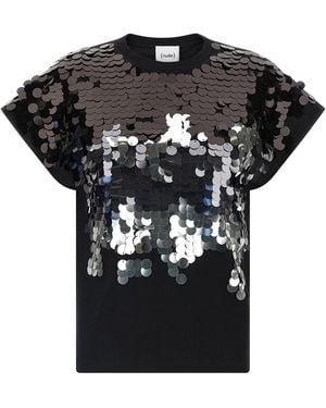 Nude Sequin T-Shirt Cotton - Black