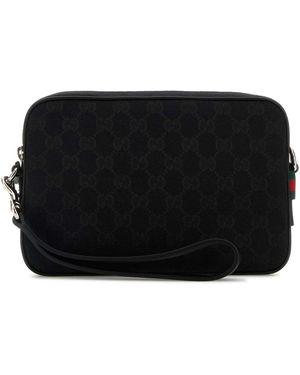 Gucci Gg Fabric Clutch - Black
