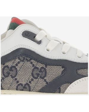 Gucci Sneakers Re-Web Leather Sneakers - Gray