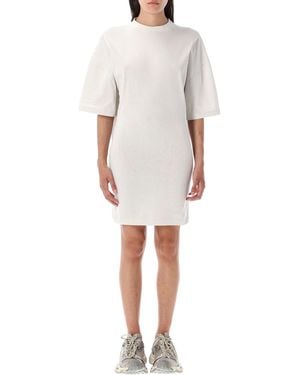 Balenciaga Semi Fitted Cotton T-Shirt Dress - White
