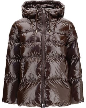 Pinko Hooded Eleodoro Down Jacket - Brown