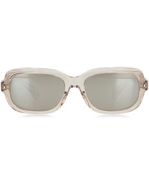 Moncler Suntrap Rectangular Frame Sunglasses Acetate - White
