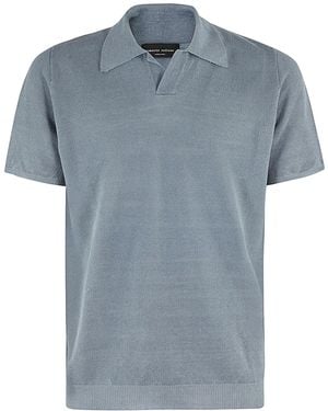 Roberto Collina Polo Mc Punto Piquet - Blue