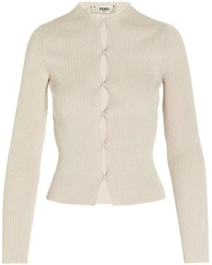 Fendi Cotton Cardigan Tops - White