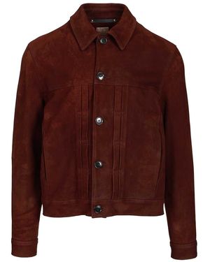 Paul Smith Pleated Trucker Jacket - Red
