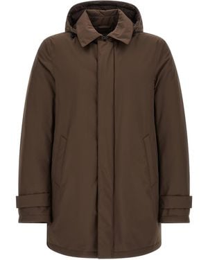 Herno Herno Hooded Polyester Parka Coat - Brown