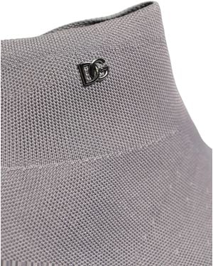 Dolce & Gabbana Stretch Mesh Ankle Boots Shoes Fabric - Grey