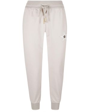 Lorena Antoniazzi Star Patched Elastic Waist Track Trousers - White