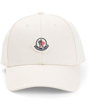 Moncler Logo Patch Curved Peak Baseball Cap - White