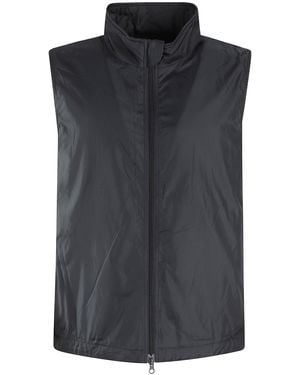 Aspesi Soft Nylon Gilet With High Collar - Black