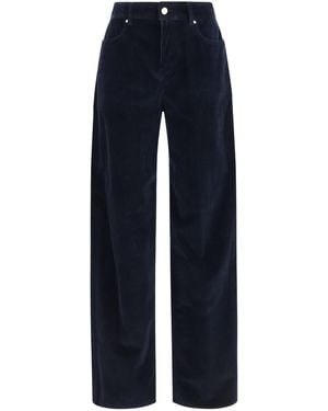 Max Mara Corduroy Velvet Palazzo Pants Cotton; Elastane - Blue